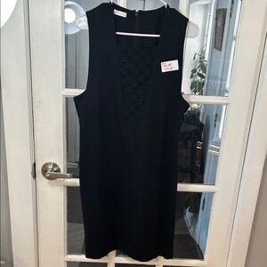 R14.    Black Sleeveless Dress with Lace Detail